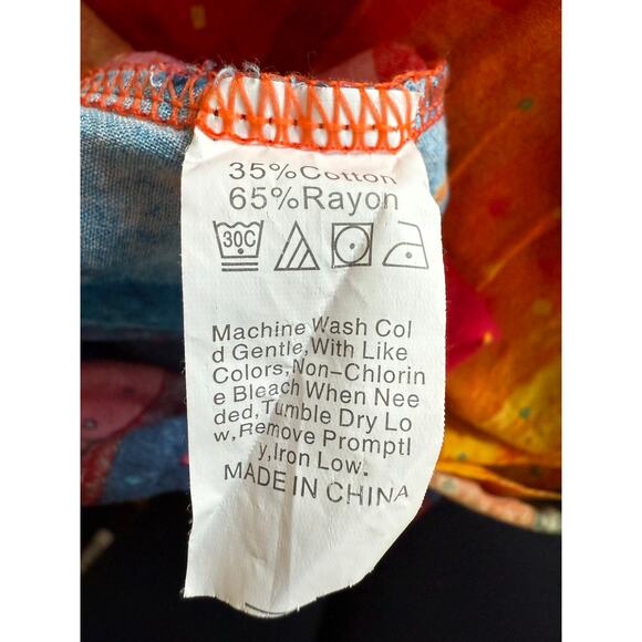 Ya Wei Cotton Colorful House Dress, Swim Cover Up, Hippie, Boho - Picture 4 of 4